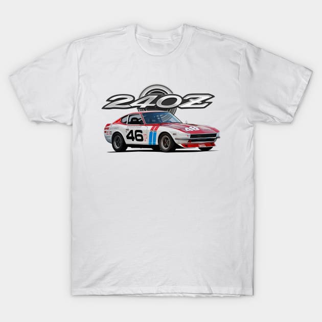 Datsun 240z BRE Racing Champion T-Shirt by Ajie Negara